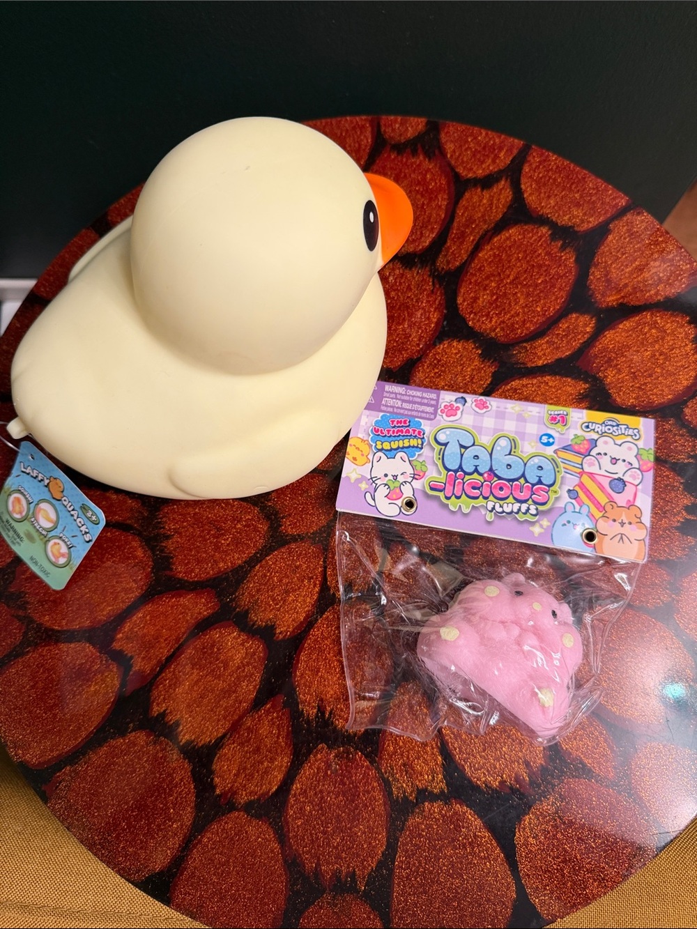Taba-licious Fluff Hamster Pink + yellow Laffy Quacks Squishy Bundle